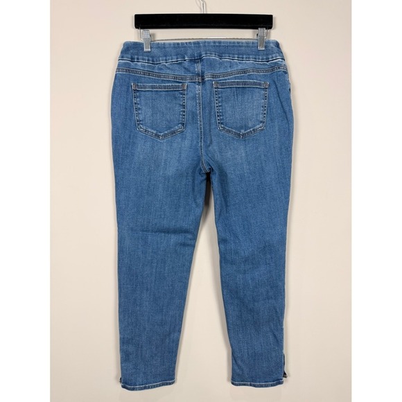 Chicos Womens Size 10R Blue Denim Jegging Ankle Jeans Distressed Studded Detail - Picture 4 of 11